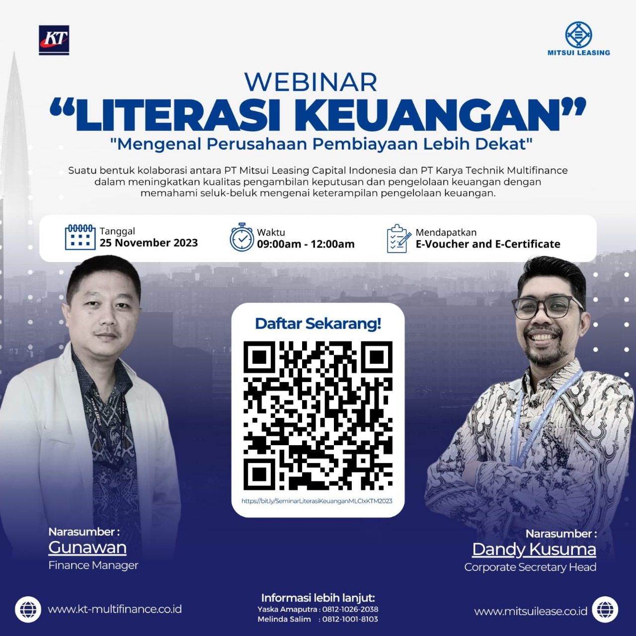 PT Karya Technik Multifinance's Financial Literacy Webinar collaborated with PT Mitsui Leasing Capital Indonesia with the theme "Getting to Know Financing Companies Closer".
